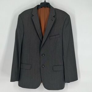 JOS A BANK Men’s Suit Jacket 42R Metropolitan Gray 2 Button Stripe Wool Slim Fit